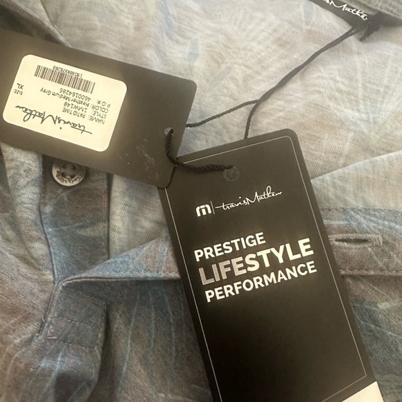 New! Travis Mathew Golf Polo Shirt Blue Patio Time Tropical Men's XL NWT - Picture 9 of 10